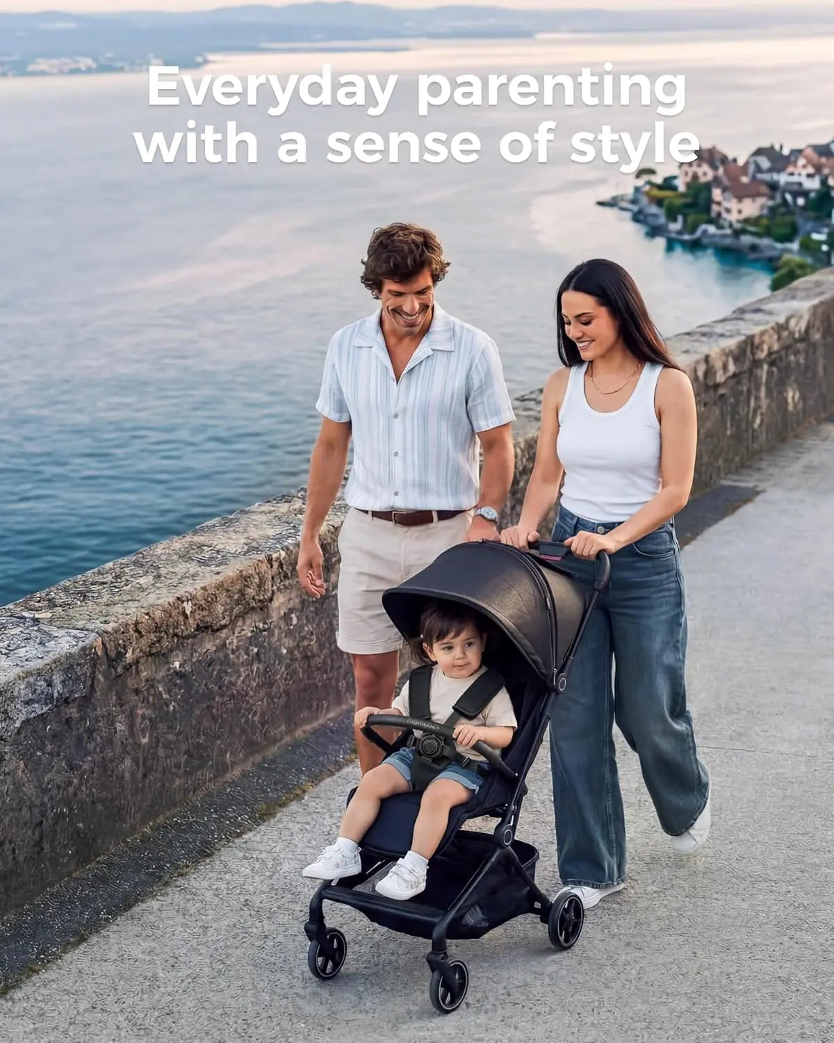 Lightweight Travel Stroller, One Click Fold for Toddlers 6M-3Y, 33L Bottom Storage